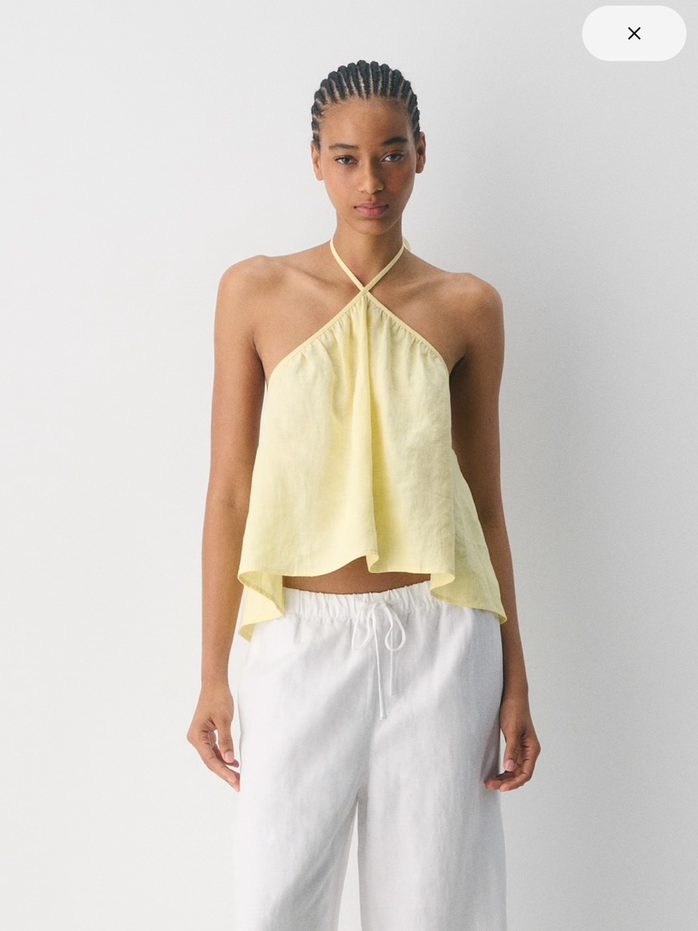Aritzia Little Moon Acropolis 100% Linen Halter Top